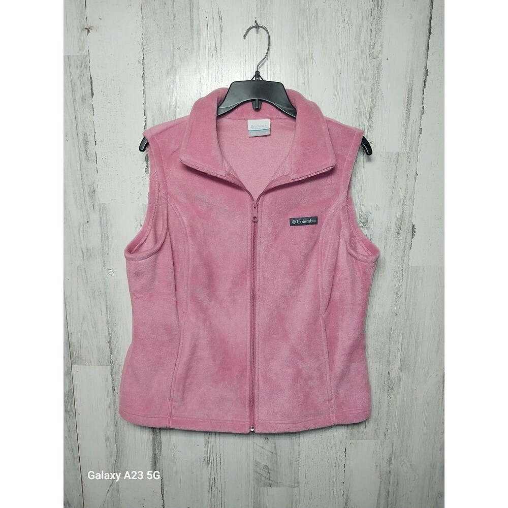 Columbia Women's Benton Springs Vest Size Petite Large Pink Full Zip